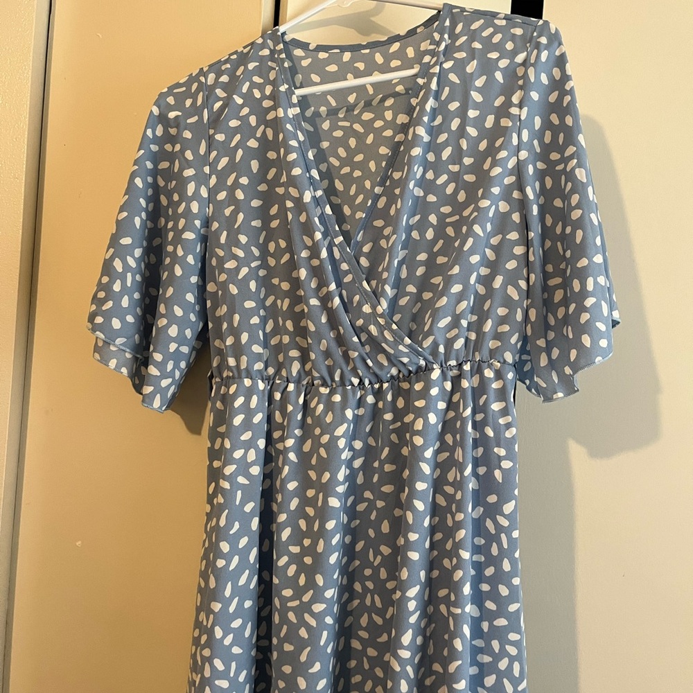 Cute SHEIN blue and white dress never worn